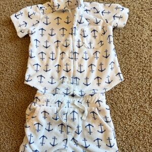 Janie and Jack Nautical White and Blue Baby Set